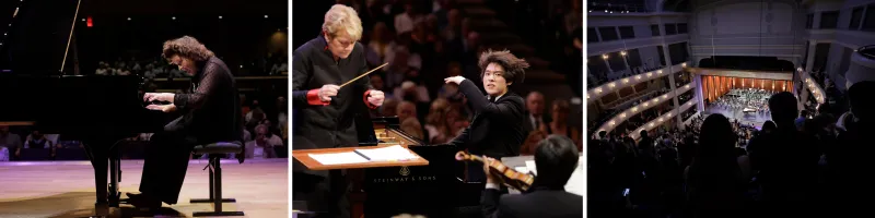 Collage of the three 2022 winners performing