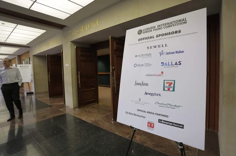 Sponsor signage for Cliburn Junior Competition